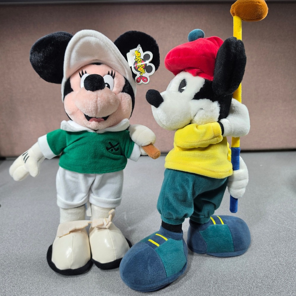 Disney Plush Golf Toy Set 13" NWT Golfer Mickey Minnie Mouseketoys